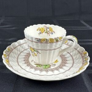 Vintage Spode Copeland Buttercup Demitasse Cup and Saucer Old Backstamp